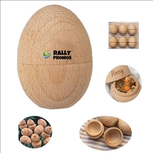 Carved Wooden Egg Shell Log Color Hollow Easter Egg